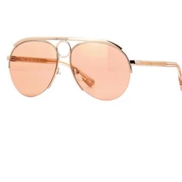 CHLOE Romie 59mm Semi-Rimless Aviator Sunglasses - Picture 2 of 8